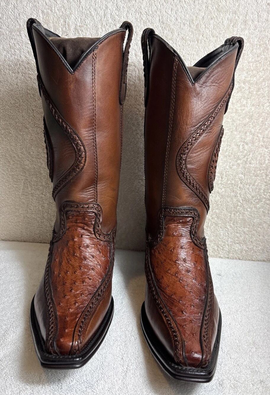 Texas Country Platino Ostrich Florata boots Men Size 7